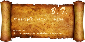 Breznyánszky Telma névjegykártya